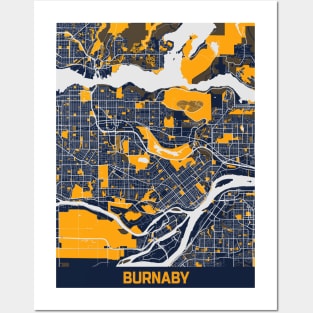 Burnaby - Canada Bluefresh City Map Posters and Art